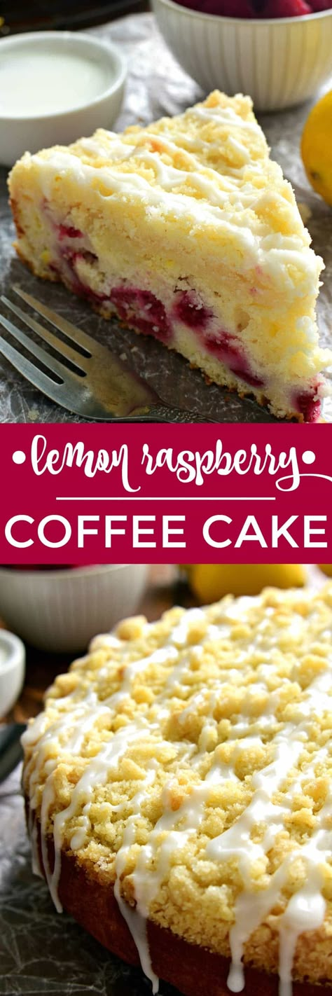 Lemon Raspberry Coffee Cake Lemon Raspberry Coffee Cake, Raspberry Coffee Cake, Raspberry Coffee Cakes, Crumb Cakes, Raspberry Coffee, Breakfast Cake Recipes, Weight Watcher Desserts, Sweet Factory, Pie Cupcakes