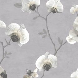 8175 51 Beaded Orchid, Grey Floral Wallpaper, Elegant Wallpaper, Orchid Flowers, Contemporary Wallpaper, Rich Color Palette, Mural Floral, Cole And Son, Burke Decor