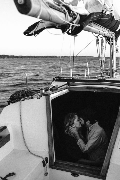 Sailboat Couples Photos, Yatch Boat Engagement, Sail Boat Engagement Session, Wedding Sailboat Pictures, Sailing Style, Couple On Sailboat, Summer Shots, Love Only, The Love Club