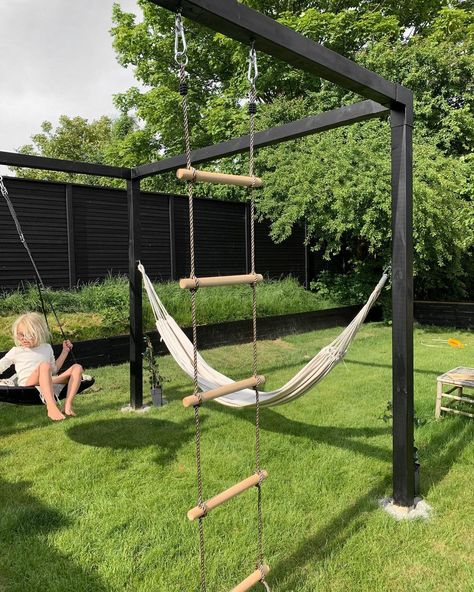 Ivy And Flowers, Garden Renovation, Backyard Kids Play Area, Hanging Chairs, Play Garden, Backyard Swings, Kids Outdoor Play, Activity Cube, Natural Playground