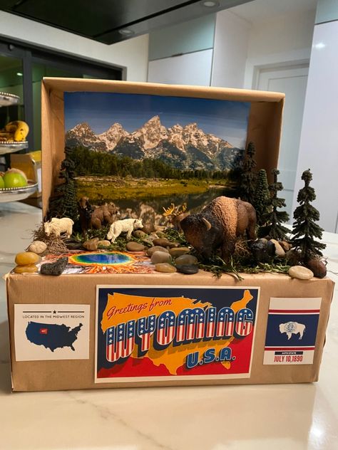 Middle School US History School Project Culture Box Project Ideas, State Shoebox Project, Utah State Float School Project, State Float School Project Tennessee, Shoe Box State Project, City Diorama, State Float School Project, School Project, Living History Museum Project