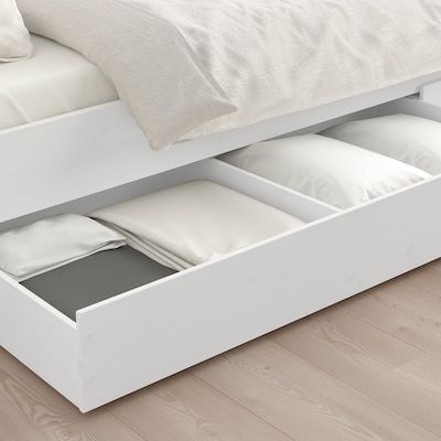 Ikea Hemnes Bed, Hemnes Bed, Under Bed Storage Boxes, Underbed Storage Drawers, Underbed Storage, Steel Bed, Ikea Hemnes, Bed Storage Drawers, Material Bed