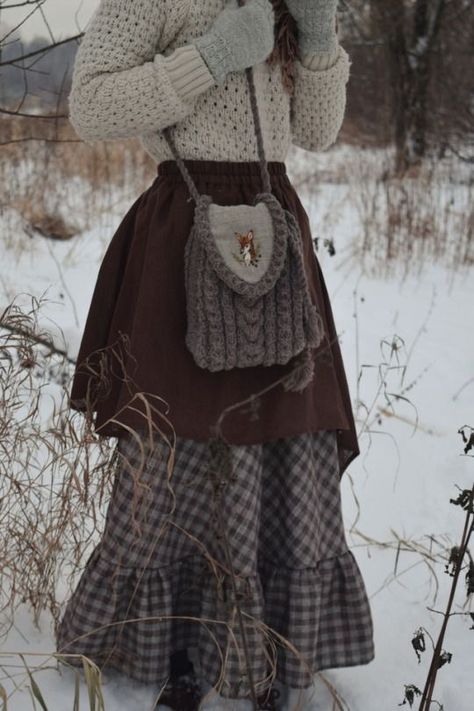 Mori Girl Fashion, Cottagecore Outfits, Dark Cottagecore, Cottagecore Fashion, Mori Girl, Grunge Style, Mode Inspiration, The Snow, Aesthetic Clothes