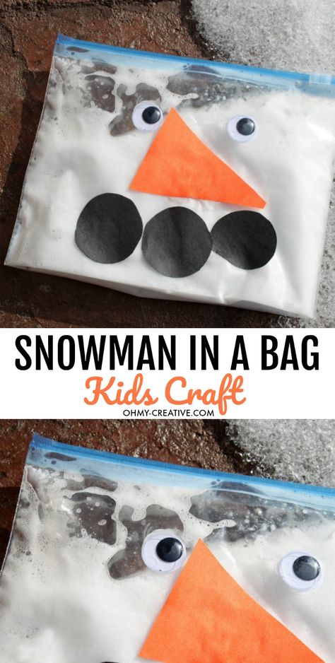 Snowman In A Bag, Infant Crafts, Work Games, December Ideas, Snowman Crafts Diy, January Crafts, December Crafts, Preschool Winter, Infant Room