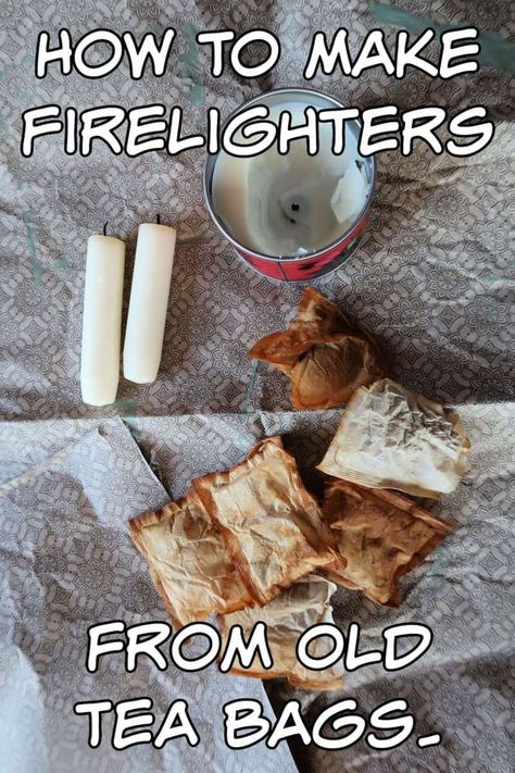 Tea bag firelighters are are genius way to re-use old tea bags and use up odd ends of candles. – This fab recycling tip came from one of my readers. Firestarters Diy, Homemade Fire Starters, Craft Recipes, Easy Teas, Used Tea Bags, Recycling Ideas, Old Candles, Tea Diy, Concrete Candle