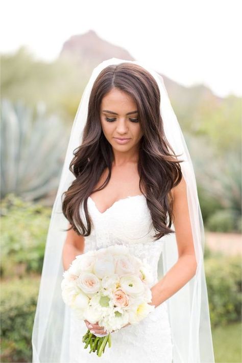 Top 8 wedding hairstyles for bridal veils Veil Hair Down, Hair With Veil, Hairstyles With Veil, Bridal Hair Down, Bridal Hair Veil, Wedding Hairstyles Medium Length, Simple Wedding Hairstyles, Wedding Hairstyles With Veil, Long Hair Wedding Styles