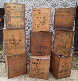 Old Coke Crate Ideas Wooden Boxes, Vintage Storage Crate Chest, Crate Nightstand, Vintage Shipping Crates, Vintage Wooden Crates, Tea History, Tea Chest, Antique Wooden Boxes Hardware, Tea Cafe