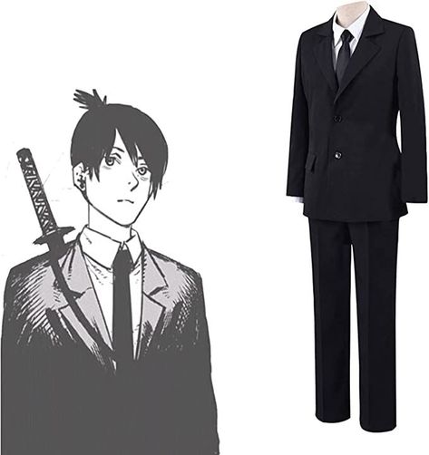 Anime Chainsaw Man Hayakawa Aki Cosplay Costume Outfit Suit and Tie Aki Hayakawa Outfit, Aki Cosplay, Characters Cosplay, Outfit Suit, Outfit Halloween, Male Cosplay, Guys Clothing Styles, Levi Ackerman, Chainsaw Man