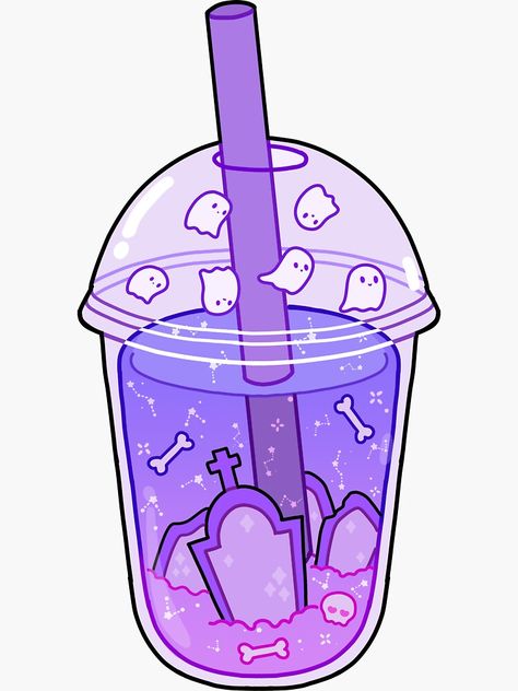 Boba Tea, Drawing Ideas, Tea, Stars, Purple, White