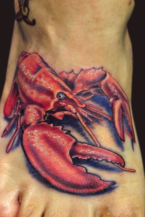 Crab Tattoo Design, Lobster Tattoo, Tattoo Food, Amazing 3d Tattoos, Crab Tattoo, Lobster Art, Tattoo Design Ideas, 3d Tattoos, 3d Tattoo