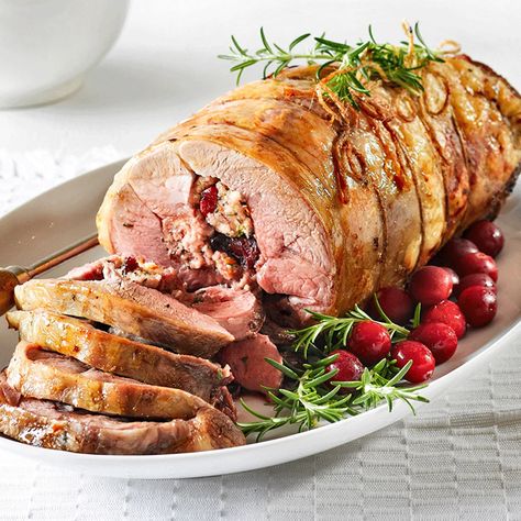 Boneless Leg of Lamb with Rosemary, Orange & Cranberry Stuffing - Gourmet Direct Leg Of Lamb Roast Boneless, Boneless Lamb Roast, Stuffed Leg Of Lamb, Carne Adobada, Lamb Roast Recipe, Cranberry Stuffing, Stuffed Lamb, Boneless Leg Of Lamb, Lamb Leg Recipes