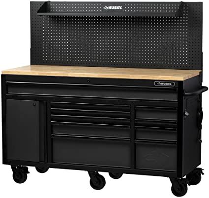 Husky Workbench, Workbench With Pegboard, Mobile Workbench, Tool Bench, Home Bar Designs, Tool Cabinet, Tool Chest, Peg Board, Garage Storage