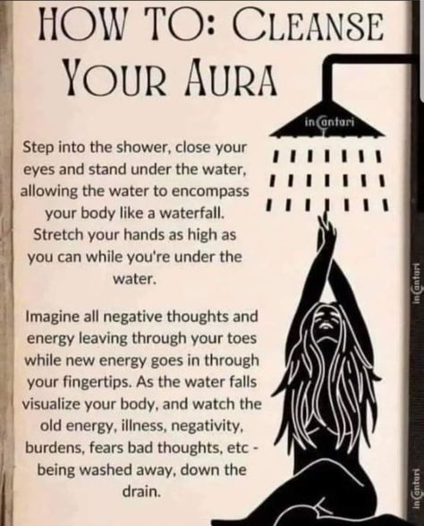 Cleanse Your Aura, Feminine Spirituality, Witch Spirituality, Magic Spell Book, Yoga Mantras, Bad Thoughts, Witchcraft Spell Books, Energy Healing Spirituality, Spiritual Cleansing