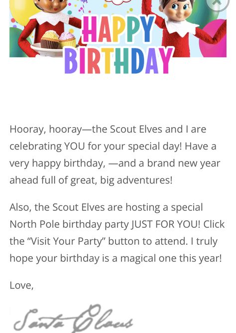 Happy Birthday From Elf On The Shelf, Happy Birthday Elf On The Shelf Ideas, Birthday Elf On The Shelf, Birthday Elf, Elf On The Shelf Ideas, Very Happy Birthday, Big Adventure, Shelf Ideas, On The Shelf