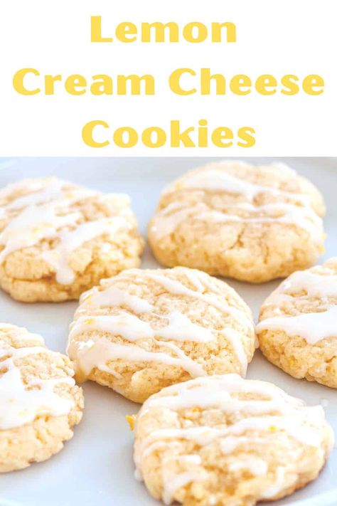 Cool and refreshing lemon cookies get a tangy boost from the cream cheese you whip in with the butter. There’s nothing that beats the flavor of a lemony cookie that tastes like summer. If you’re planning to whip up something sweet to treat yourself, or just need a little pick-me-up on a hard day, these lemon cream cheese cookies are the best! #lemoncookies #lemoncreamcheesecookies Lemon Cream Cheese Cookies, Lemon Cream Cheese Bars Recipe, Cheese Cookies Recipe, Cookies With Icing, Healthy Cream Cheese, Lemon Cream Cheese Bars, Cream Cheese Cookie Recipe, Coconut Flour Cookies, Lemon Cheese