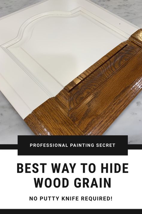 The best way to get rid of deep wood grain without using a putty knife or spreader! Geek Cake, Wood Grain Filler, Casa Disney, Diy Kitchen Cabinets Painting, Painting Oak Cabinets, Refinishing Cabinets, Kitchen Cabinets Makeover, Cabinet Makeover, Up House