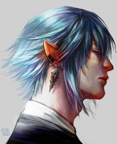 Haurchefant Ffxiv, Ffxiv Art, Ffxiv Fanart, Ffxiv Character, Male Elf, Anime Elf, Final Fantasy Artwork, Characters Inspiration Drawing, Final Fantasy Art