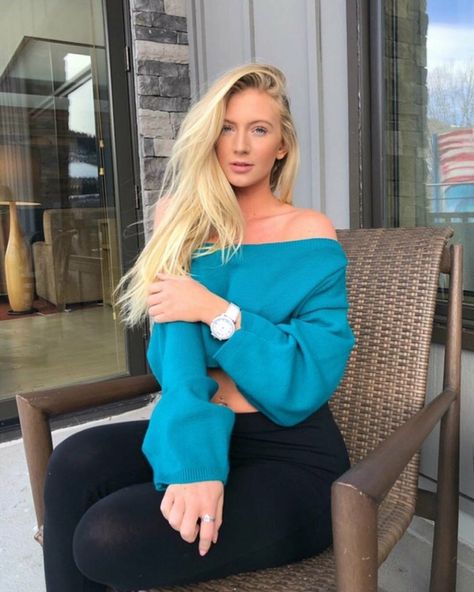 Alexis Clark, Instagram Image, Blonde Girl, Eye Color, American Girl, One Shoulder Blouse, Fitness Models, Instagram Images, Hair Color