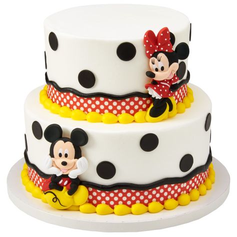 Mickey Birthday Cakes, Mickey And Minnie Cake, Minnie Mouse Birthday Theme, Combined Birthday Parties, Twin Birthday Cakes, Mickey Theme, Minnie Mouse Birthday Cakes, Mickey Cakes, Minnie Y Mickey Mouse