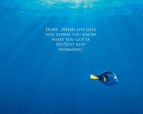 Finding Nemo Quotes Funny, Dori Tattoo Finding Nemo, Finding Dory Quotes, Finding Nemo Aesthetic, Excitement Quotes, Finding Nemo Tattoo, Nemo Tattoo, Dory Quotes, Finding Nemo Quotes