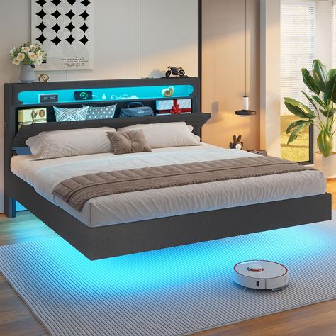 Bed with led lights