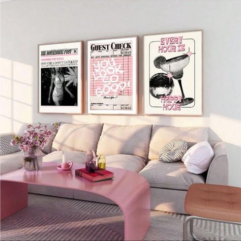 Room Ideas Baddie, Apartment Decorating Pink, Baddie Room Decor, Baddie Room Ideas, Pink Apartment Decor, College Living Rooms, Baddie Room, Pink Apartment, Aesthetic Baddie