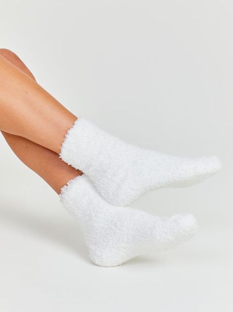 Snow Cozy Crew Socks | Altar'd State White Fuzzy Socks, Fuzzy Socks, White Sock, Altar'd State, Flawless Skin, White Aesthetic, Pinterest Board, Christmas List, Crew Socks