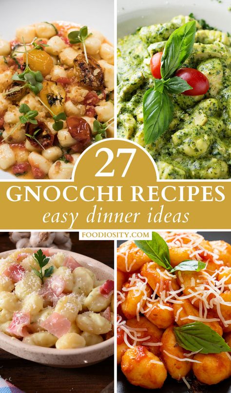 Dive into Comfort Food Heaven with 27 Gnocchi Dinner Ideas! From creamy sauces to hearty vegetable mixes, these recipes make gnocchi the star of your meal. Click for effortless, tasty gnocchi meal inspirations! Things To Do With Gnocchi, What To Cook With Gnocchi, Recipes With Gnocchi Dinners, How To Make Gnocchi Recipes, Stuffed Gnocchi Recipes, Slow Cooker Gnocchi Recipes, Gnocchi Dinners, What To Make With Gnocchi, Gnocchi Ideas