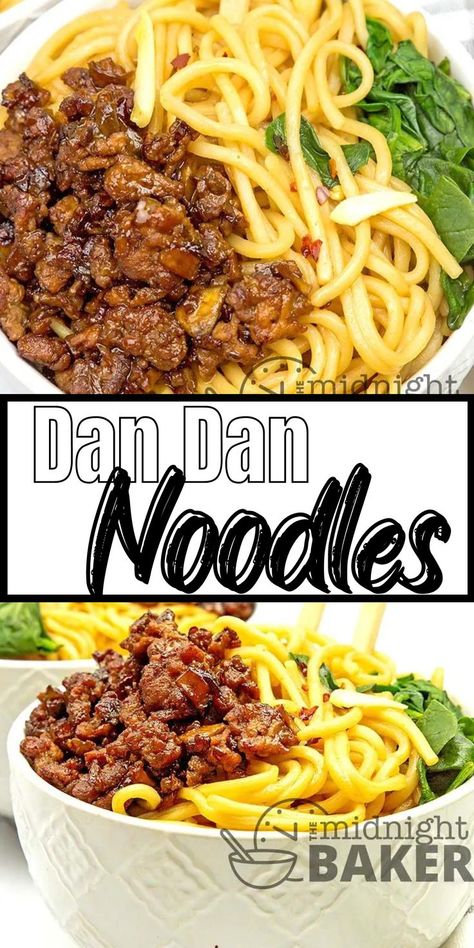 Better Than Takeout Dan Dan Noodles, Slow Cooker Dan Dan Noodles, Spicy Dan Dan Noodles, Easy Dan Dan Noodles Recipe, Dan Dan Noodles Recipe Easy, Hot Night Dinners, Noodle Dishes Recipes, Spicy Noodle Recipes, Easy Friday Night Dinner Ideas