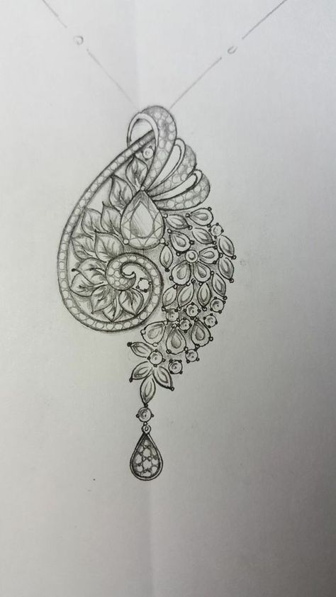 Jewellery sketches drawings Drawing Jewellery, Jewel Drawing, Jewelry Rendering, Diamond Pendants Designs, Art Jewelry Design, Jewellery Design Sketches, Jewelry Illustration, Jewelry Design Drawing, Bridal Diamond Jewellery