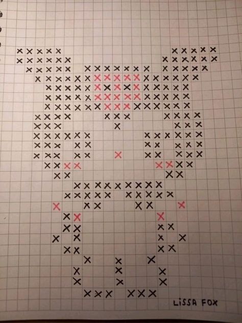 Dibujitos para cuando estés aburrid@ Easy Pixel Art Hello Kitty, Pixelart Hello Kitty, Graph Paper Drawings Easy, Pixel Art Sanrio, Pixel Hello Kitty, Pixel Art Hello Kitty, Square Drawing, Graph Paper Drawings, Pixel Art Tutorial