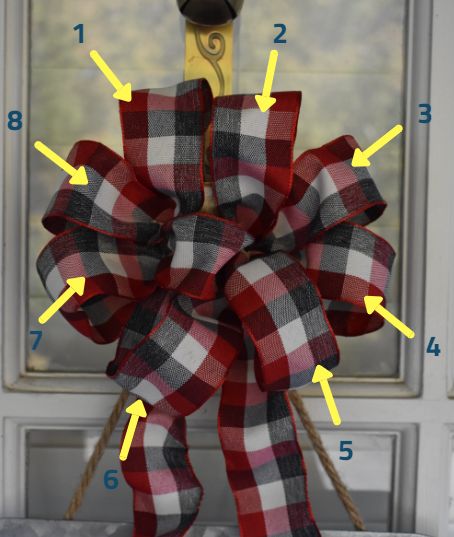 Making A Wreath Bow With Ribbon, How To Make A Big Bow With Wired Ribbon, How To Make Big Fluffy Bows, Big Bow For Wreath Diy, How To Make A Large Wreath Bow, Large Bows For Wreaths, How To Make A Huge Bow With Ribbon, How To Tie A Bow With Ribbon For Wreath, How To Make A Large Bow With Wire Ribbon