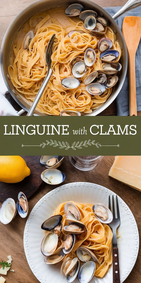 Delicious Linguine with Clams! Dive into this authentic Italian dish featuring tender linguine tossed with fresh clams and a fragrant garlic-wine sauce! Perfect for date night or any seafood lover! Linguini With Clam Sauce, Linguine With White Clam Sauce, Linguine With Clams, Clam Sauce Recipe, Clams Recipe, Fresh Clams, Clam Sauce Linguine, White Clam Sauce, Clam Sauce