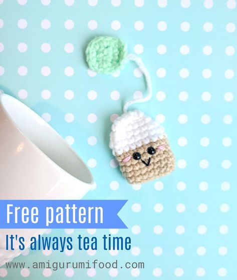 Amigurumi Food: New Free crochet pattern Tea Bag Amigurumi food Crochet Doll Shoes, Crochet Tea Cup, Amigurumi Food, Crochet Keychain Pattern, Crochet Food, Kawaii Crochet, Crochet Amigurumi Free Patterns, Crochet Amigurumi Free, Crochet Bookmarks