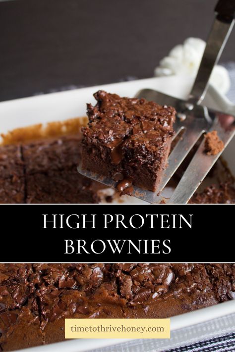 High Protein Brownies Healthy, Protein Breakfast Brownies, Whey Protein Brownies, Low Calorie Protein Brownies, Protein Brownies With Banana, Healthy High Protein Dessert Recipes, Easy Protein Brownies, Protein Pumpkin Brownies, Chocolate Protein Powder Brownies