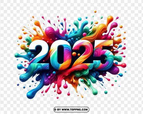 2025 Color Of The Year, 2025 New Year, 2025 New Year Design, Bg Images, 2025 Background, Watercolor Splash Png, Cute Fonts Alphabet, Color Splash Art, Color Splash Effect