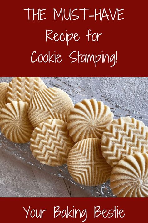 Best Christmas Cookies Cookie Stamps Christmas, Impression Cookie Recipe, Cookie Recipe For Cookie Molds, Best Cookies For Cookie Stamps, Imprint Cookies Recipe, Stamped Cookie Dough Recipe, Best Cookie Recipe For Stamping, Best Cookie Dough For Stamping, Cookies For Molds