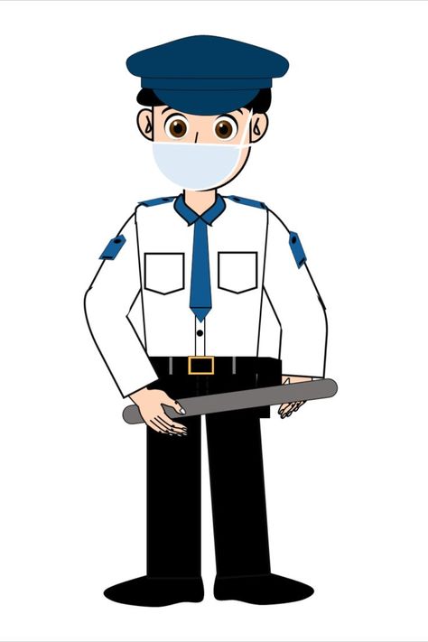 Clip art of a Security Guard Security Guard Drawing, School Security Guard, School Stickers Labels, Army Wallpapers, Indian Army Wallpapers, Crossing Guard, Student Cartoon, Beer Cake, School Cartoon