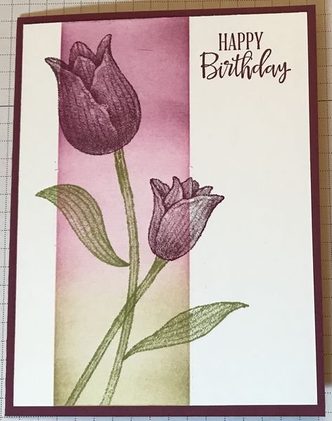 Timeless Tulips Stampin Up Cards, Tulip Cards, Blended Backgrounds, Tulips Card, Poppy Cards, Flower Bundle, Flowers Tulips, Hand Stamped Cards, Birthday Cards For Women