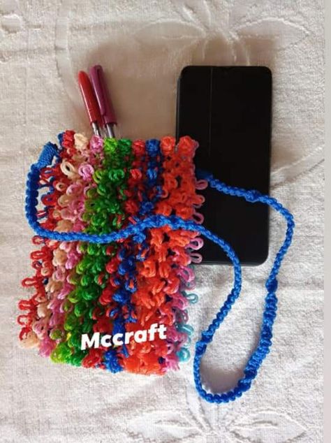 Handmade by Magnifical Core Craft. Macrame Fashion, Mobile Pouch, Phone Pouch, Phone Bag, The Universe, New Design, Embroidered Friendship Bracelet, Macrame, Universe