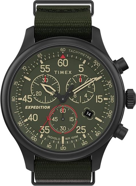 Amazon.com: Timex TW2T72800 Men's Expedition Field Chronograph Green Fabric Band Green Dial Watch : Clothing, Shoes & Jewelry Timex Expedition, Green Watch, Field Watches, Timex Watches, Authentic Watches, Fabric Strap, Stylish Watches, Dive Watches, Beautiful Watches