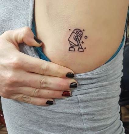 R2d2 Tattoo, Line Art Tattoo, Nerdy Tattoos, Embroidered Tops, Intricate Tattoo, Star Wars Tattoo, Line Art Tattoos, Diy Tattoo, Rib Tattoo