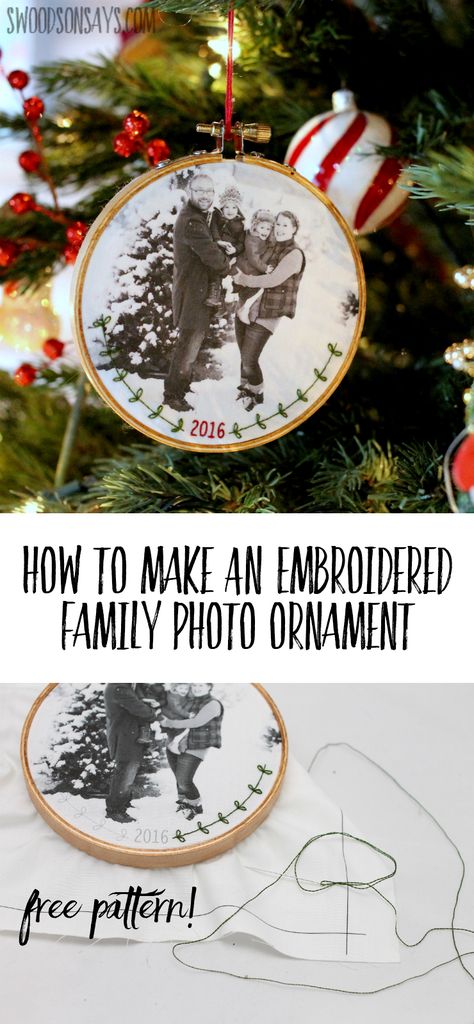 Christmas Diy Sewing, Embroidery Christmas Ornaments, Christmas Gifts For Family, Christmas Diy Kids, Diy Christmas Gifts For Family, Picture Ornaments, Diy Christmas Ornaments Easy, Diy Christmas Ornament, Astuces Diy