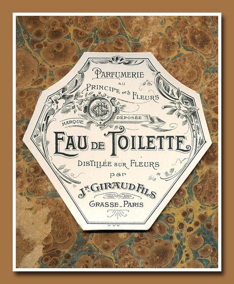 Label 11a French Perfume Labels, French Apothecary, French Typography, Perfume Label, Apothecary Labels, French Ephemera, Etiquette Vintage, Vintage Packaging, Images Vintage