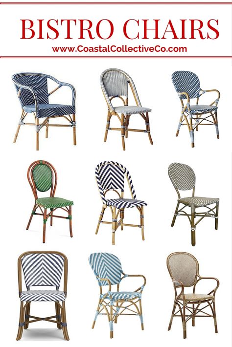 Where To Find Bistro Chairs Parisian Bistro Chairs, Dining Seating, Parisian Bistro, Bistro Furniture, Parisian Cafe, Outdoor Patio Set, Desk Chairs, Well Woven, Bistro Chairs