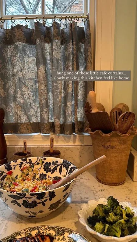 Cafe curtains in the kitchen   #LTKhome Curtains In The Kitchen, 1910 Kitchen, Cafe Curtains Kitchen, Curtains Kitchen, Boujee Aesthetic, Twenty Twenty, Dining Ware, Kitchen Cafe, Cafe Curtains