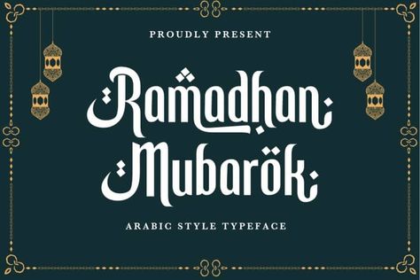 Ramadhan Mubarok Display Font - Befonts.com Islamic Font, Letter Calligraphy, Cool Font, Typography Typeface, Pixel Font, Typeface Logo, Arabic Font, Decorative Fonts, English Font