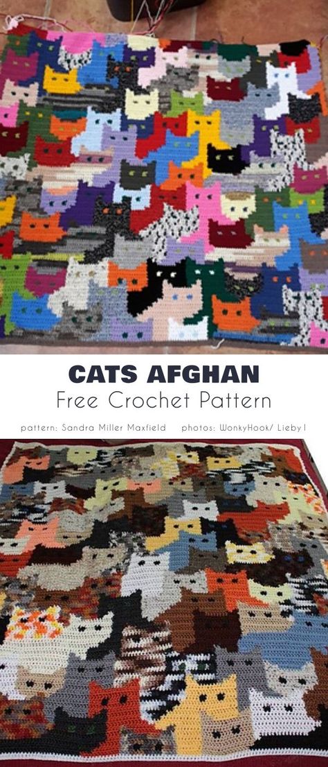 Cats Afghan, Cat Afghan, Motifs Afghans, Kat Haken, Crochet Cat Pattern, Fair Isles, Cat Blanket, Your Crochet, Afghan Patterns