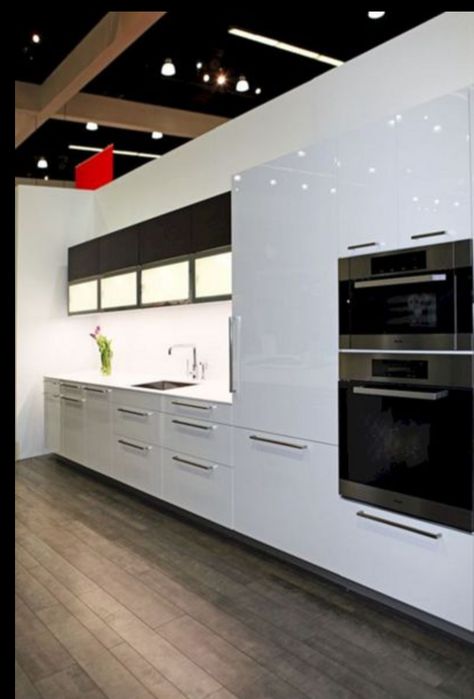 High Glass Cabinet, Modern Kitchen Cabinet Design Ideas, Modern White Kitchen Design, Modern White Kitchen Cabinets, High Gloss Kitchen, Modern Kitchen Cabinet Design, New Kitchen Cabinets, Best Kitchen Designs, White Kitchen Design