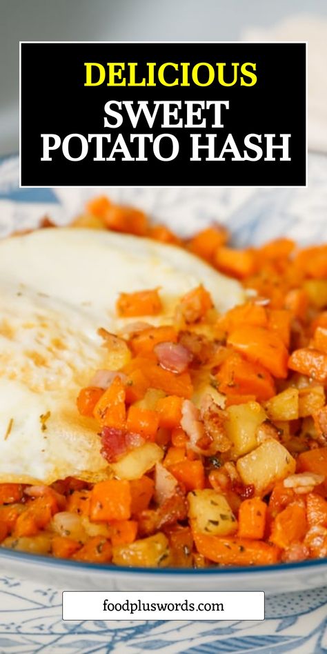 Are you a fan of sweet potatoes? This one-pan sweet potato hash recipe is perfect for you! It's quick, delicious, and packed with flavor. The crispy sweet potatoes, slightly tart apples, and salty pancetta create the perfect balance of taste and texture. Whether you enjoy it for breakfast or dinner, this sweet potato hash is easy to make and cooks up in a skillet in no time.  | sweet potato hash easy | sweet potato hash skillet | Sweet Potato Hash Recipe | Breakfast Sweet Potato Hash, Healthy Oatmeal Bowl, Potato Hash Breakfast, Crispy Sweet Potatoes, Grilled Chicken Alfredo, Good Sweet Potato Recipe, Sweet Potato Hash Recipe, Potato Hash Recipe, Sweet Potato Recipes Healthy